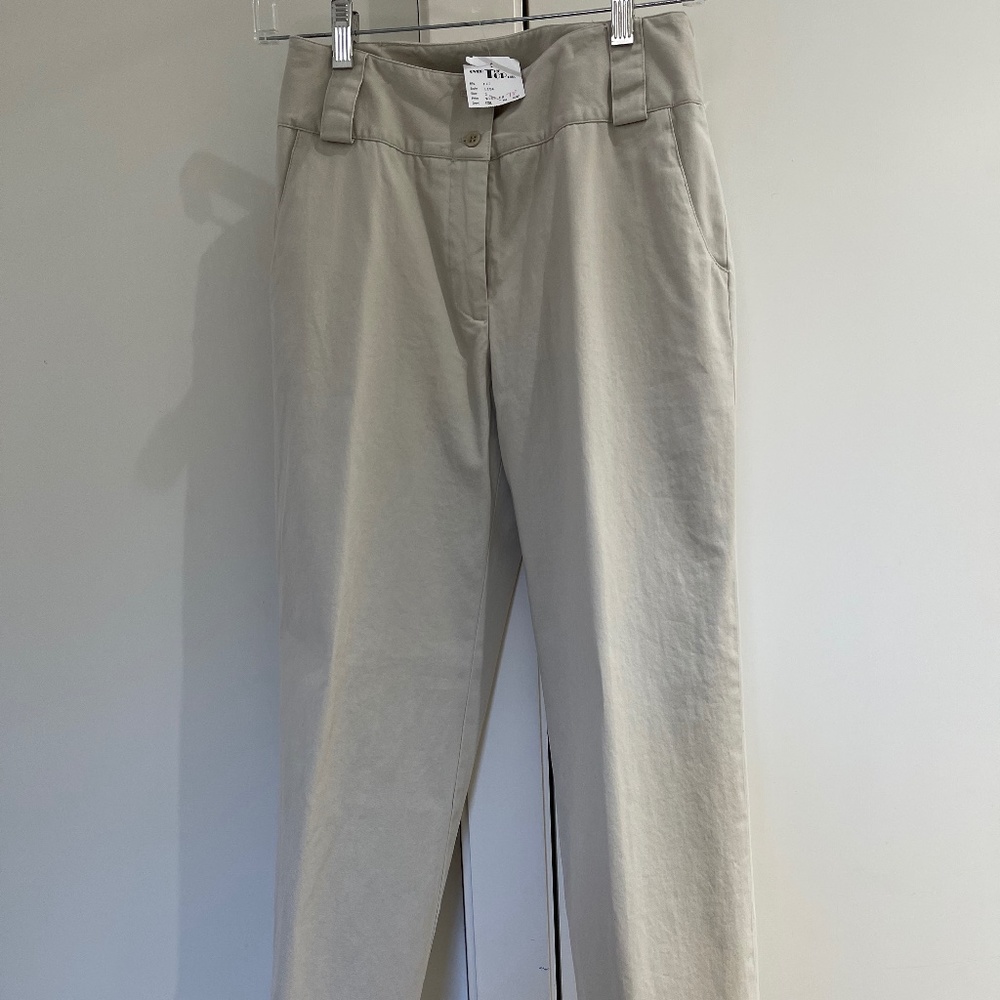 Cream Cotton Pants by Elliott Lauren